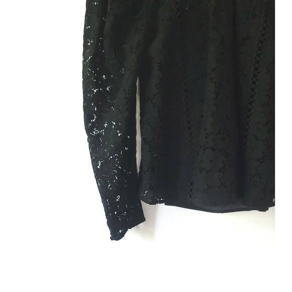 NEW Express Lace Puff Black Sleeve Top - Small - Picture 8 of 12